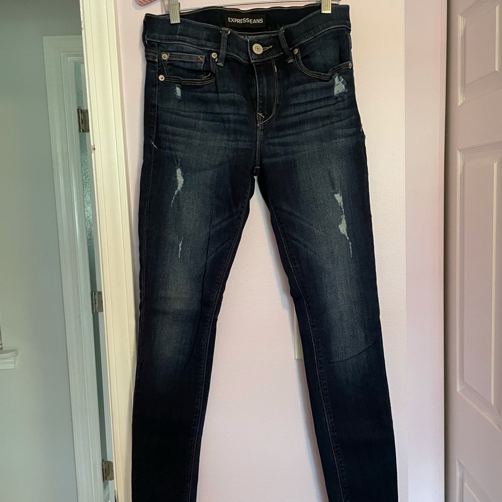 Express SZ 4 Dark Jean Leggings